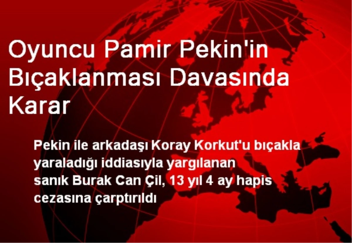 Oyuncu Pamir Pekin\'in Bıçaklanması Davasında Karar