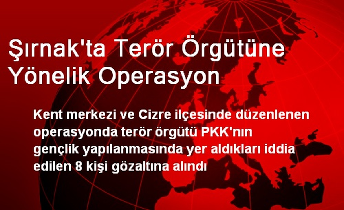 Şırnak\'ta Terör Örgütüne Yönelik Operasyon