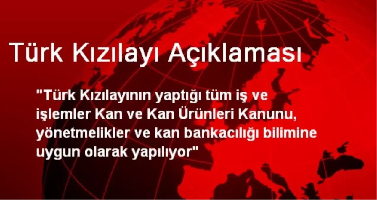 Türk Kızılayı Açıklaması