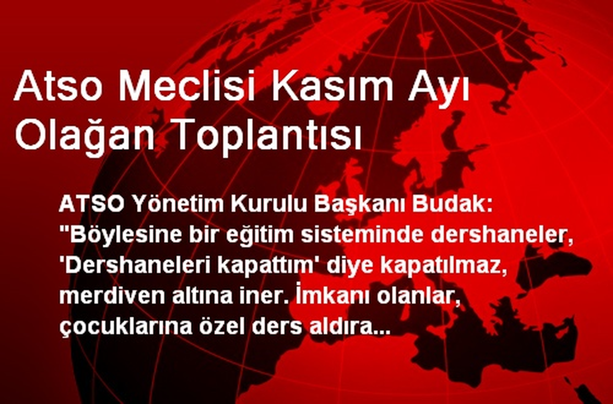 Atso Meclisi Kasım Ayı Olağan Toplantısı
