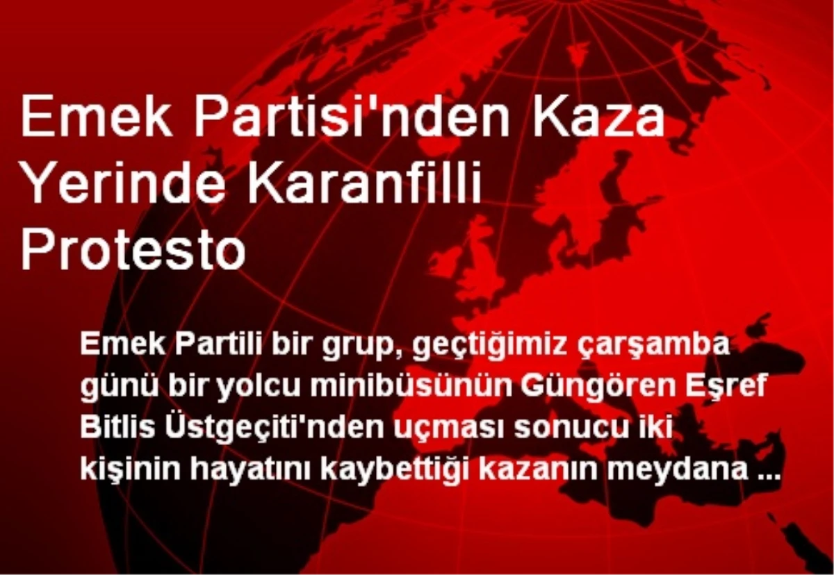 Emek Partisi\'nden Kaza Yerinde Karanfilli Protesto