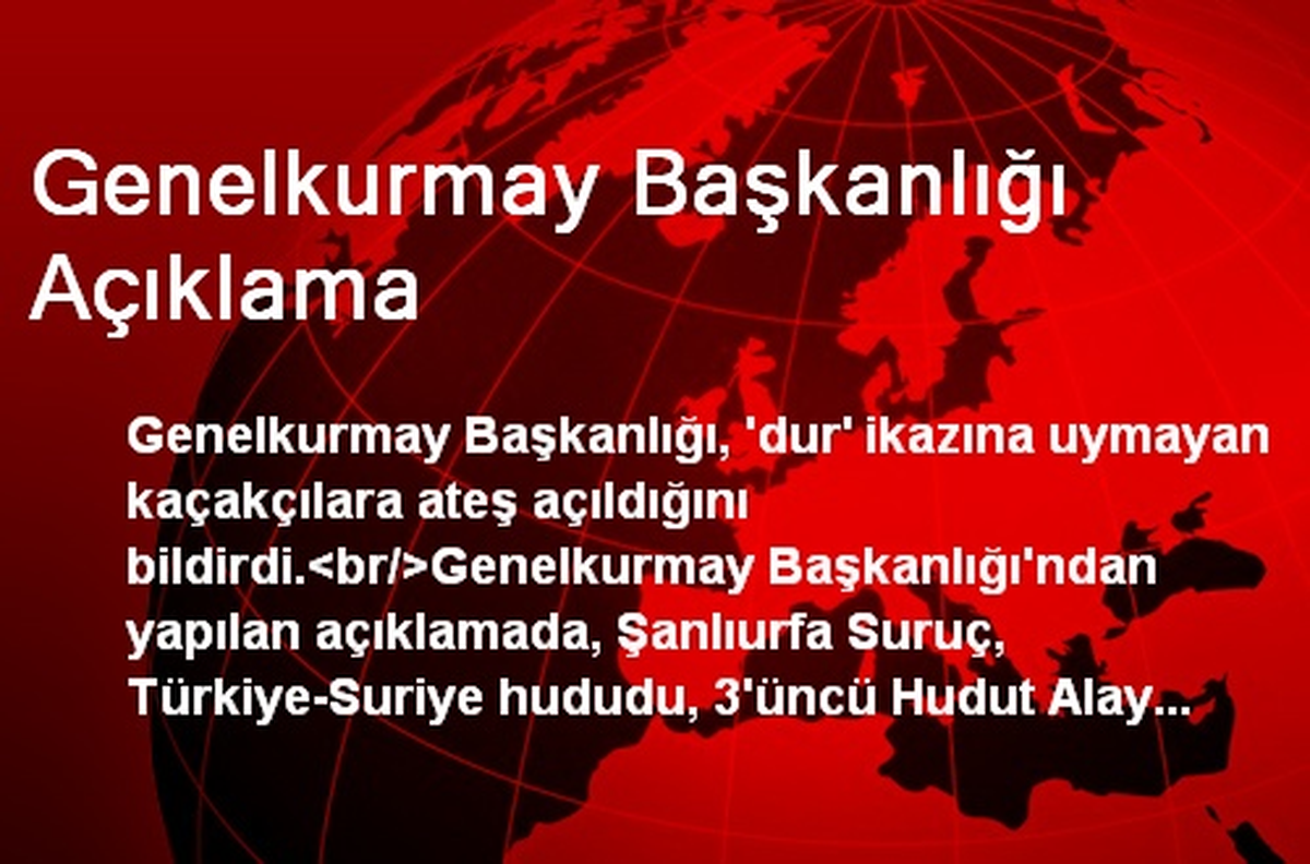 Genelkurmay Başkanlığı Açıklama