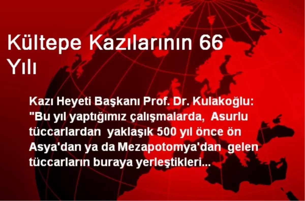 Kültepe Kazılarının 66 Yılı