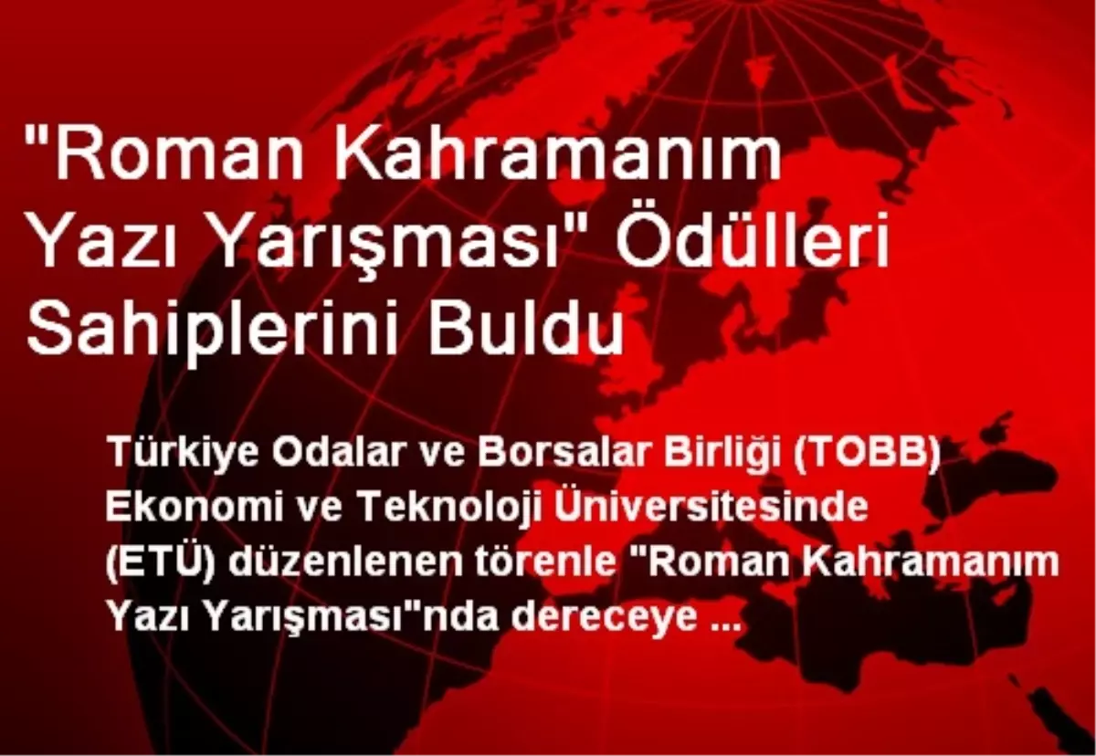 "Roman Kahramanım Yazı Yarışması" Ödülleri Sahiplerini Buldu