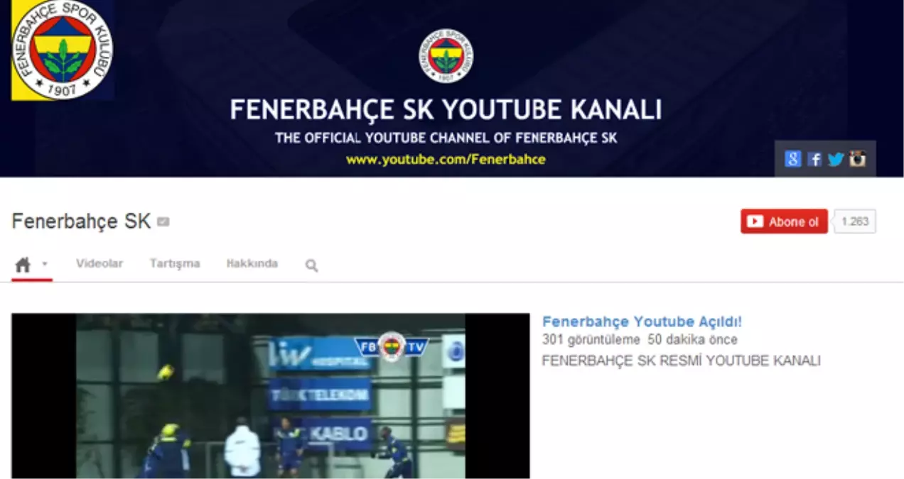 Fenerbahçe Youtube\'da!