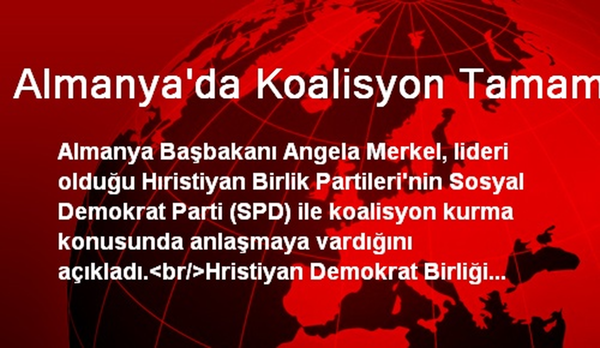 Almanya\'da Koalisyon Tamam