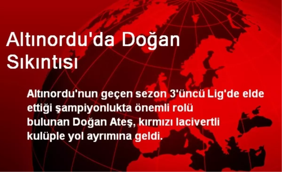 Altınordu'da Doğan Sıkıntısı