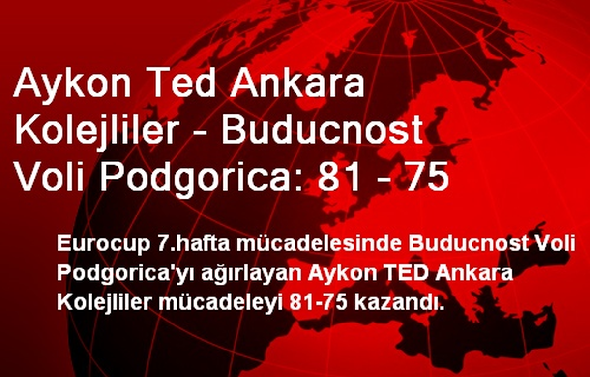 Aykon Ted Ankara Kolejliler - Buducnost Voli Podgorica: 81 - 75
