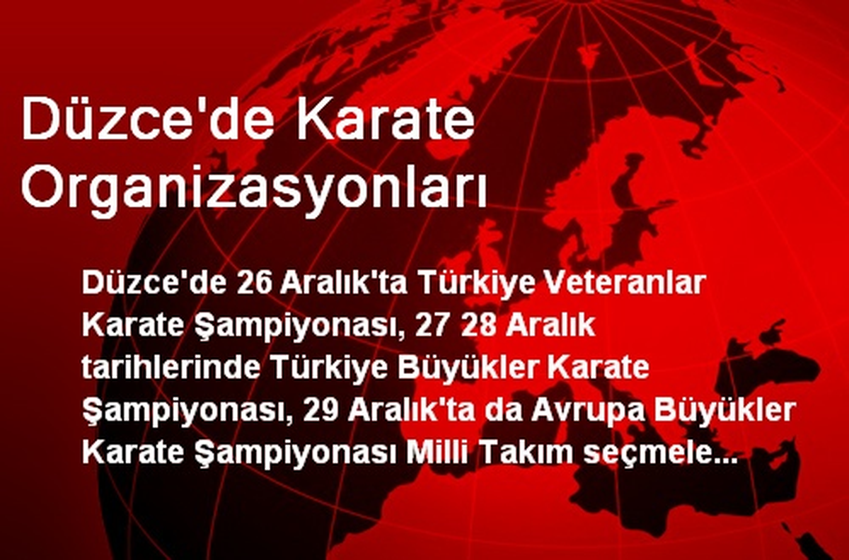 Düzce\'de Karate Organizasyonları