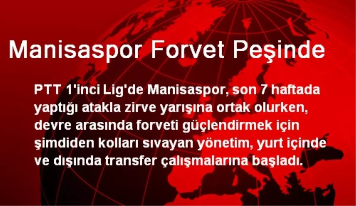 Manisaspor Forvet Peşinde