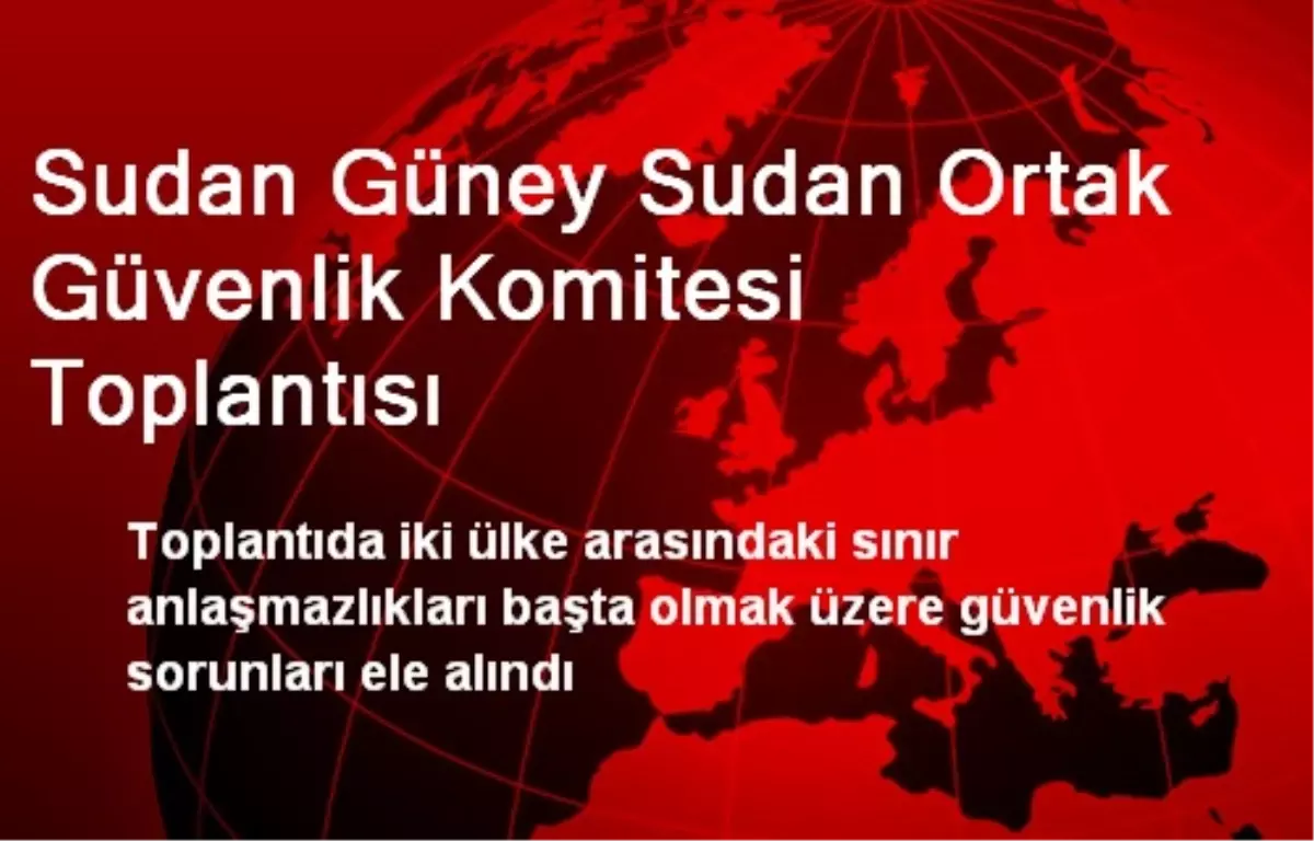 Sudan ve Güney Sudan Güvenlik Sorunlarını Masaya Yatırdı