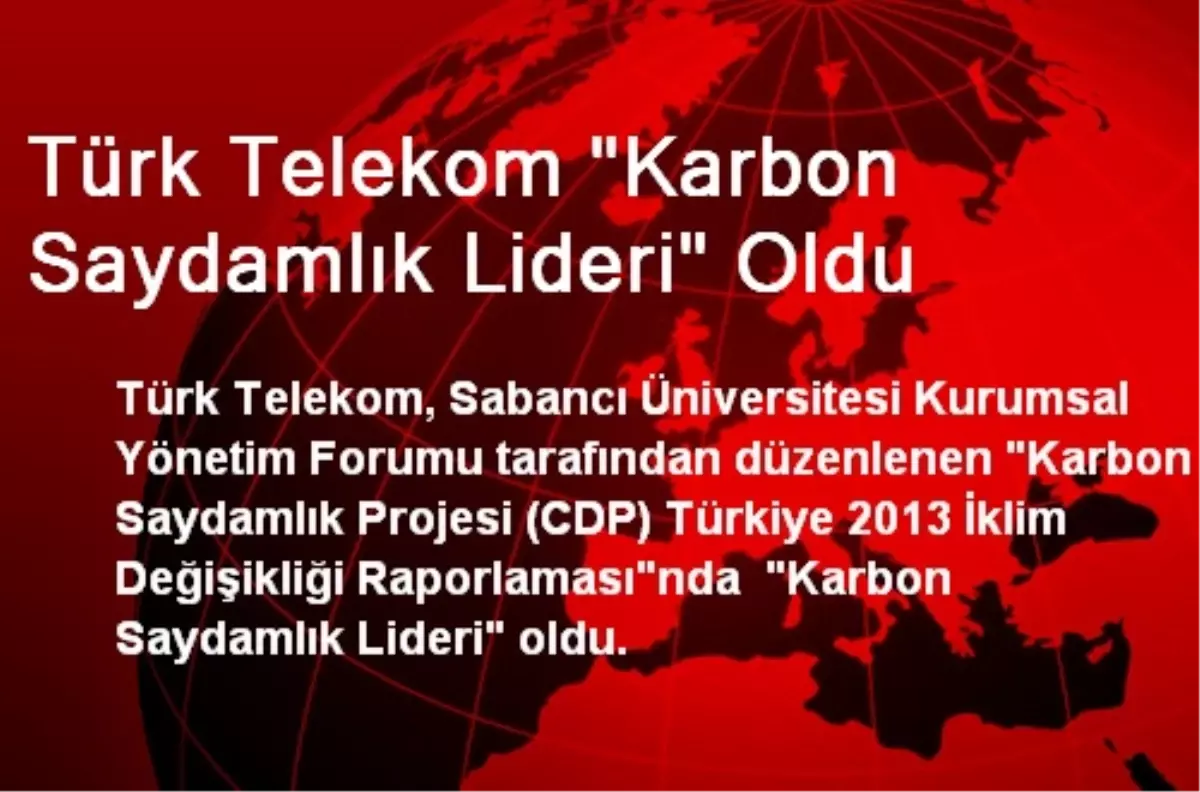 Türk Telekom "Karbon Saydamlık Lideri" Oldu