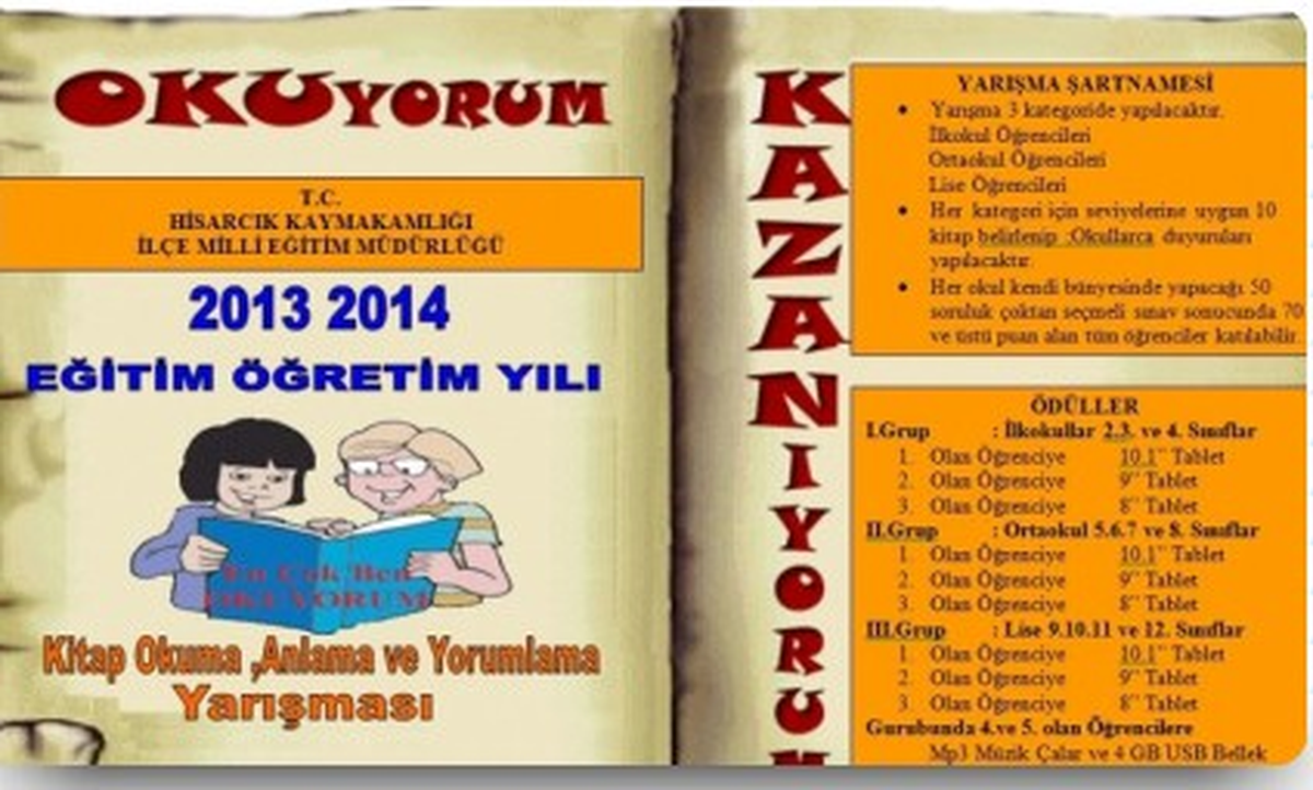 Hisarcık\'ta Kitap Okuma Anlama ve Yorumlama Yarışması