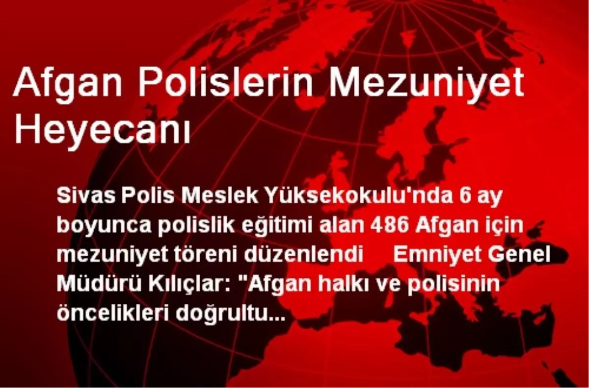 Afgan Polislerin Mezuniyet Heyecanı