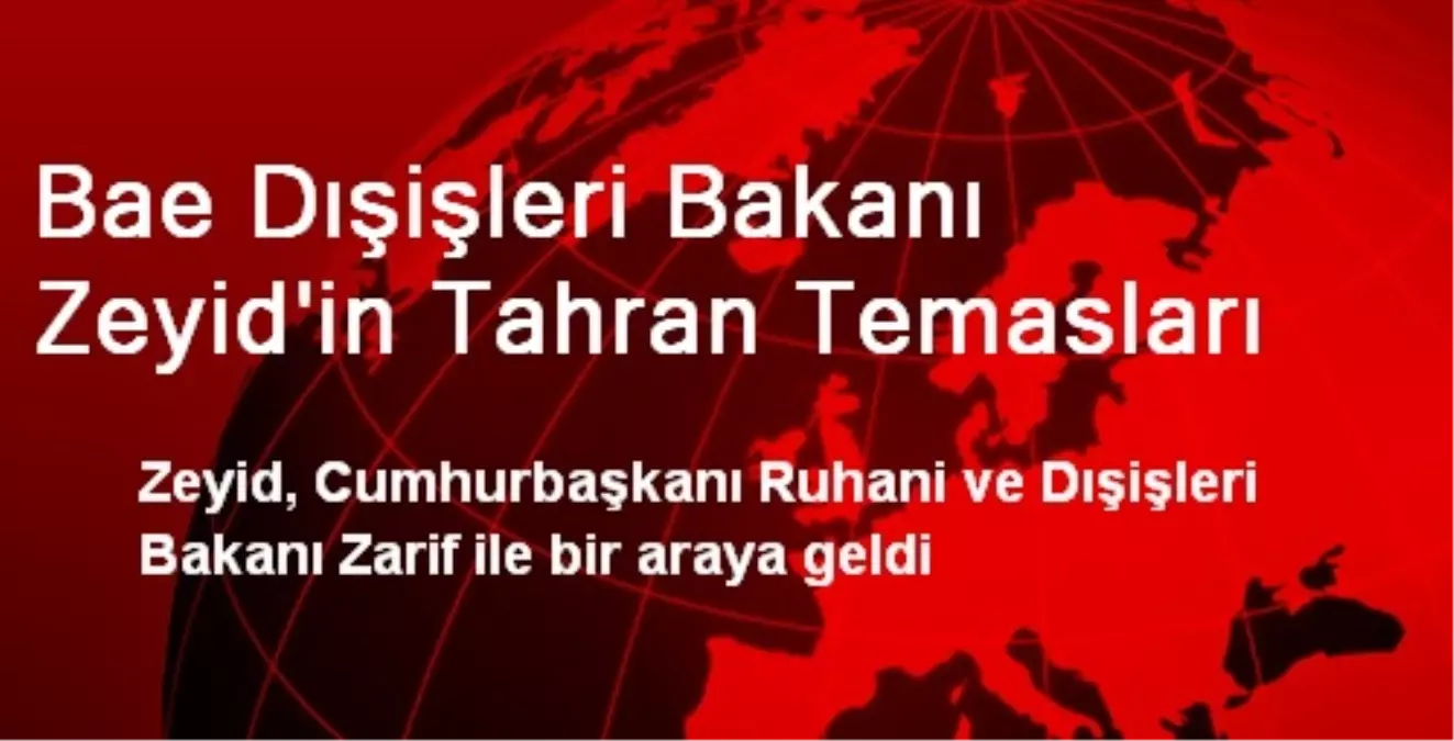 Bae Dışişleri Bakanı Zeyid\'in Tahran Temasları