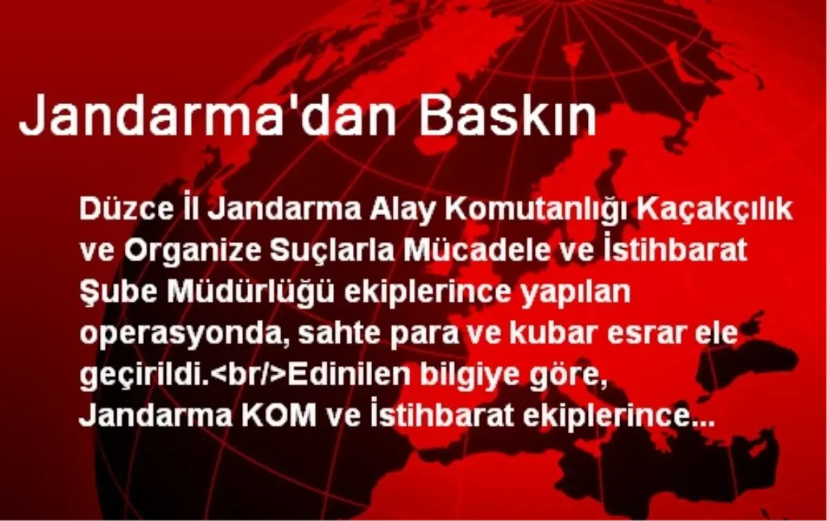 Jandarma\'dan Baskın