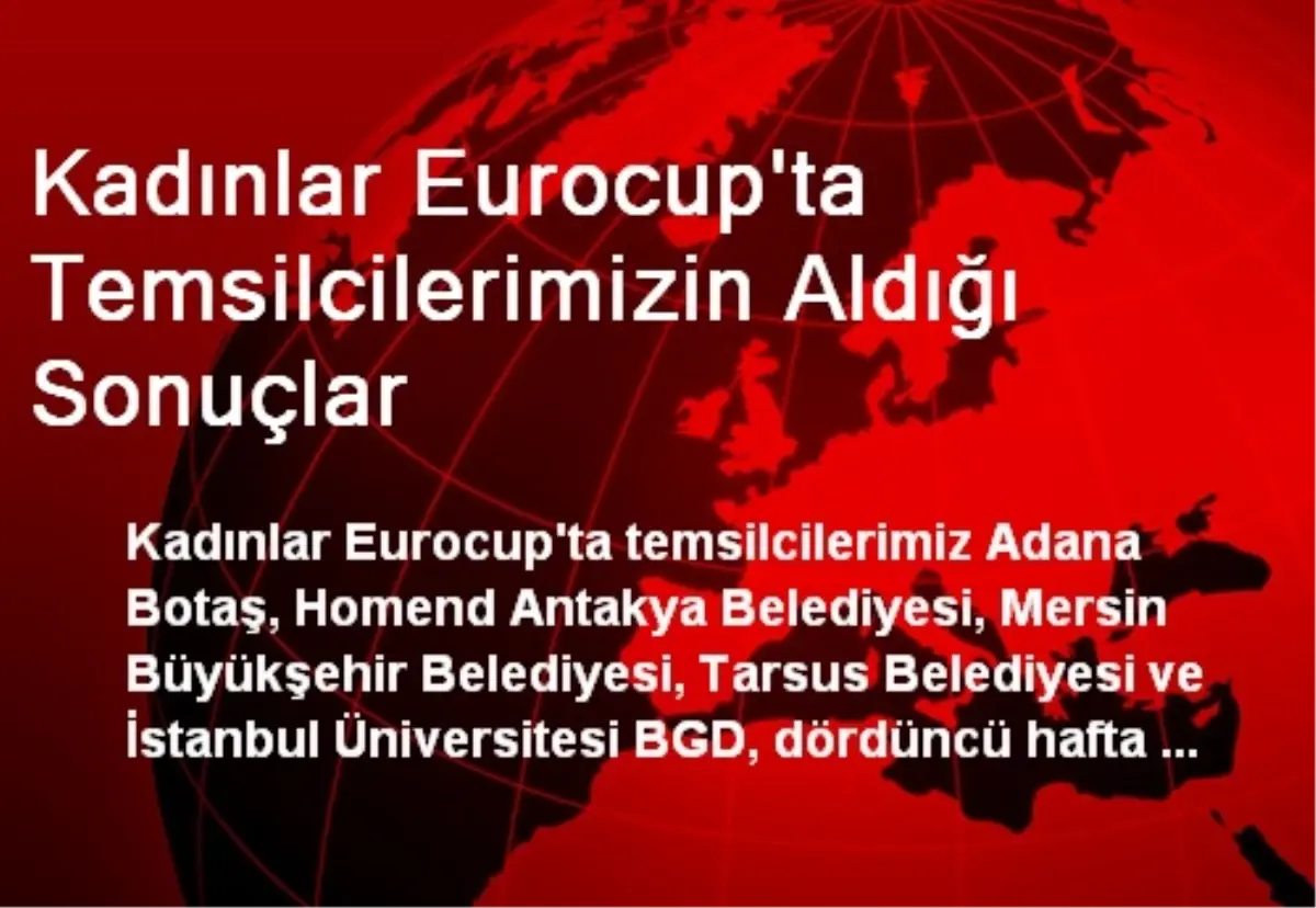 Kadınlar Eurocup\'ta Temsilcilerimizin Aldığı Sonuçlar