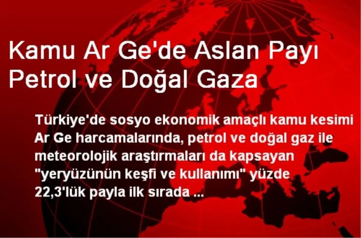 Kamu Ar Ge\'de Aslan Payı Petrol ve Doğal Gaza