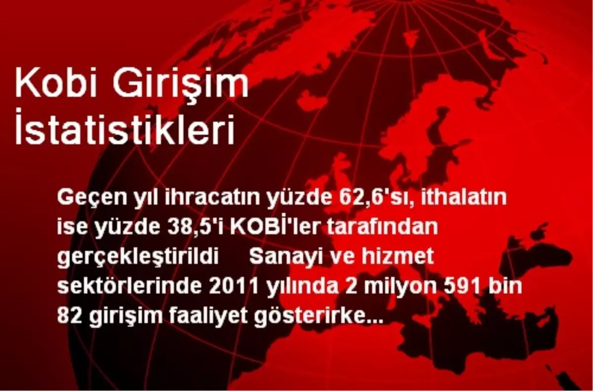 Kobi Girişim İstatistikleri