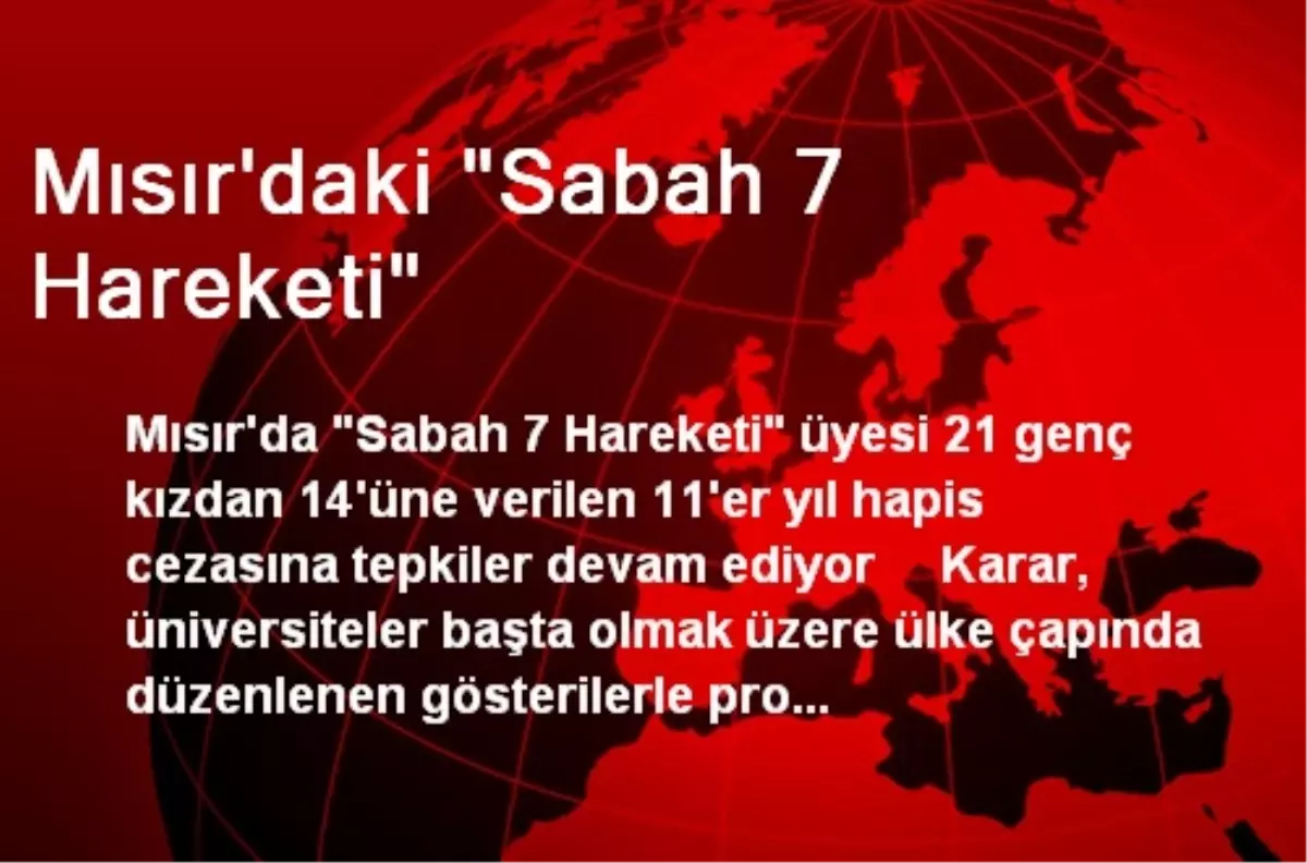 Mısır\'daki "Sabah 7 Hareketi"