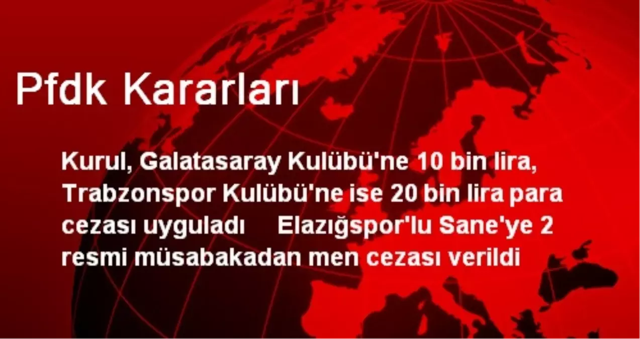 Pfdk Kararları