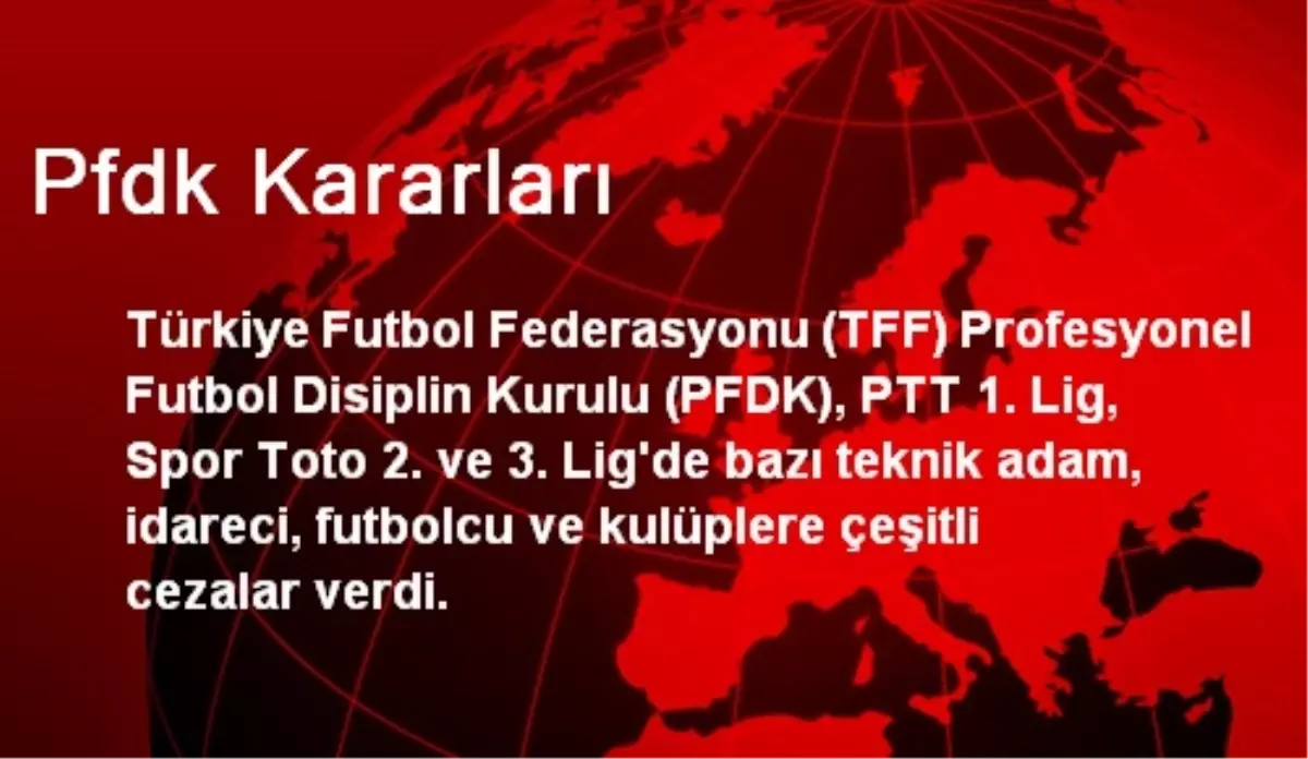 Pfdk Kararları