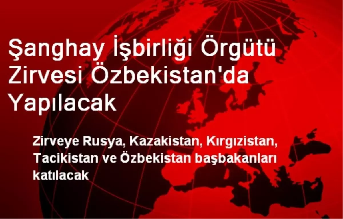 Şanghay İşbirliği Örgütü Zirvesi Taşkent\'te Yapılacak