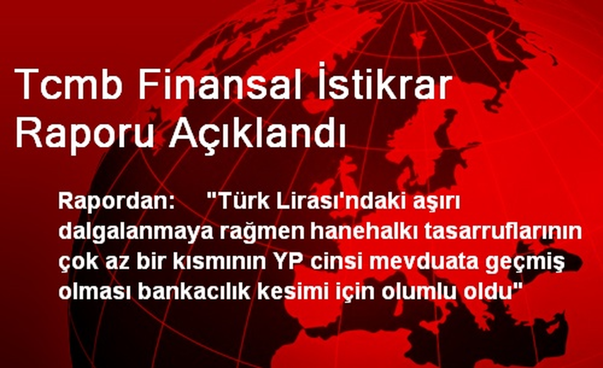 Tcmb Finansal İstikrar Raporu Açıklandı