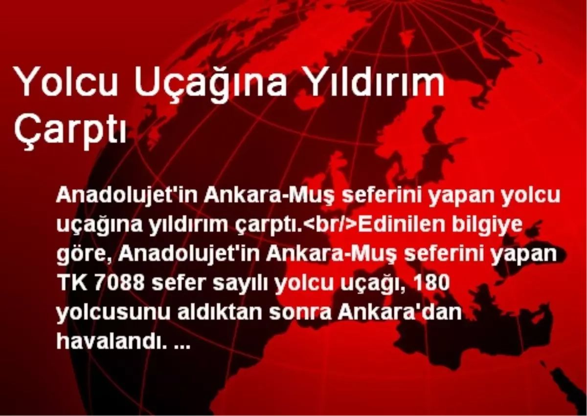 Yolcu Uçağına Yıldırım Çarptı