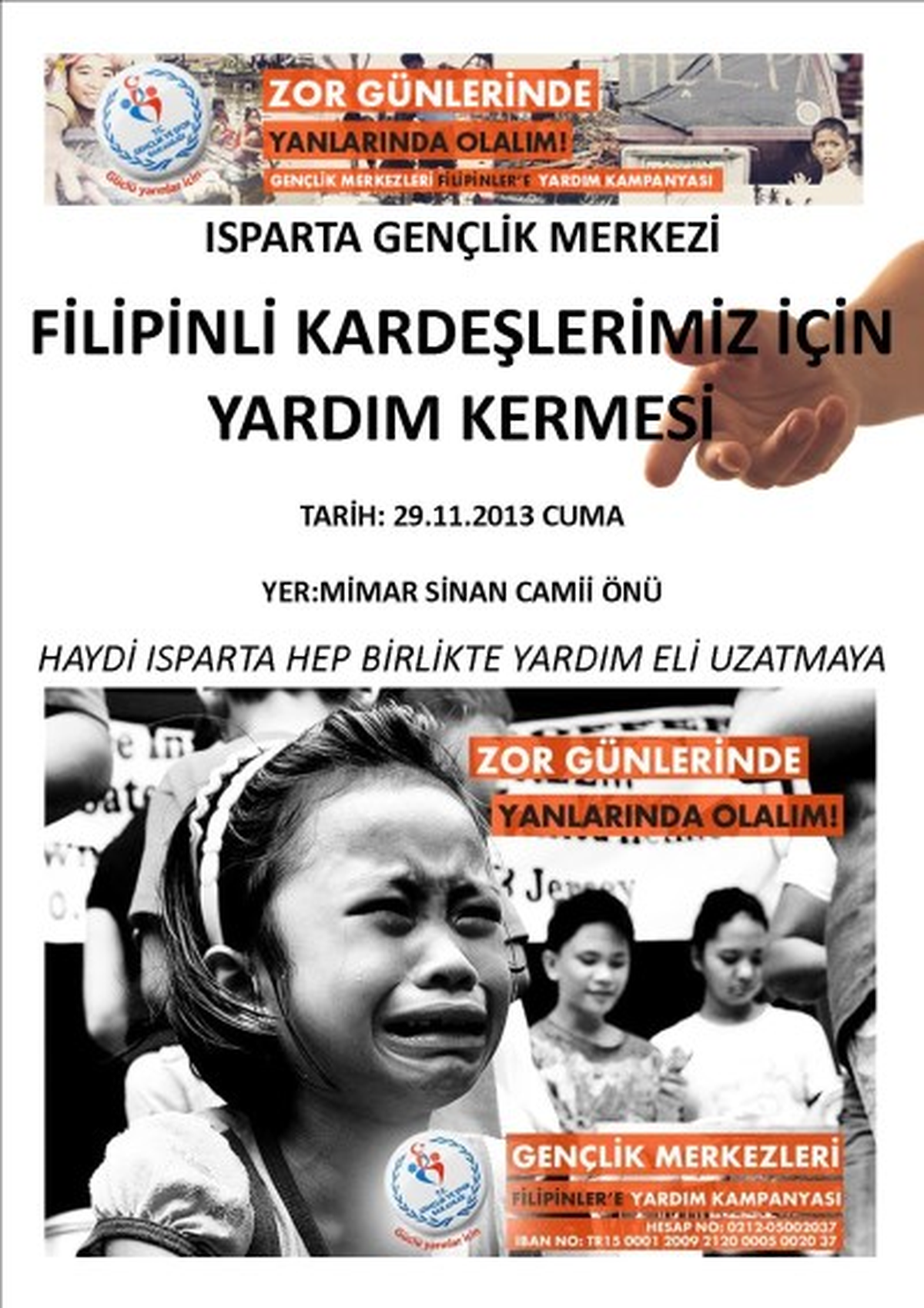 Isparta Gençlik Merkezinden Filipinlerdeki Kardeşlerimiz İçin Yardım Kermesi
