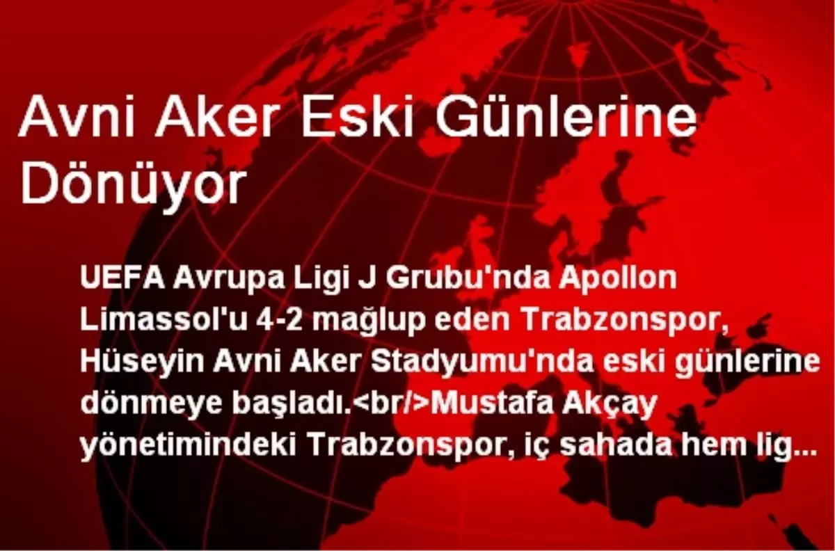 Avni Aker Eski Günlerine Dönüyor