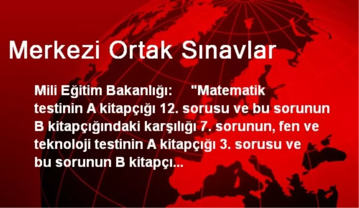 Merkezi Ortak Sınavlar