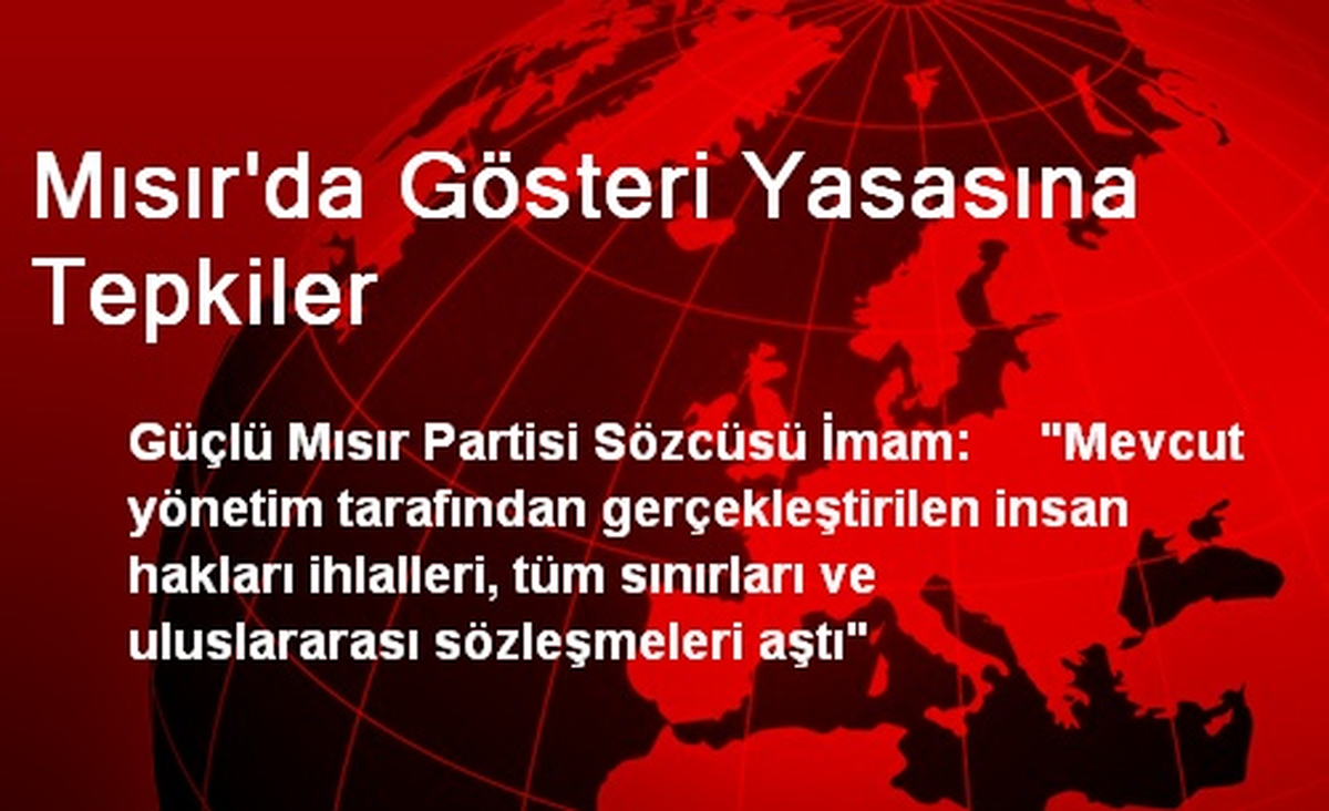 Mısır\'da Gösteri Yasasına Tepkiler