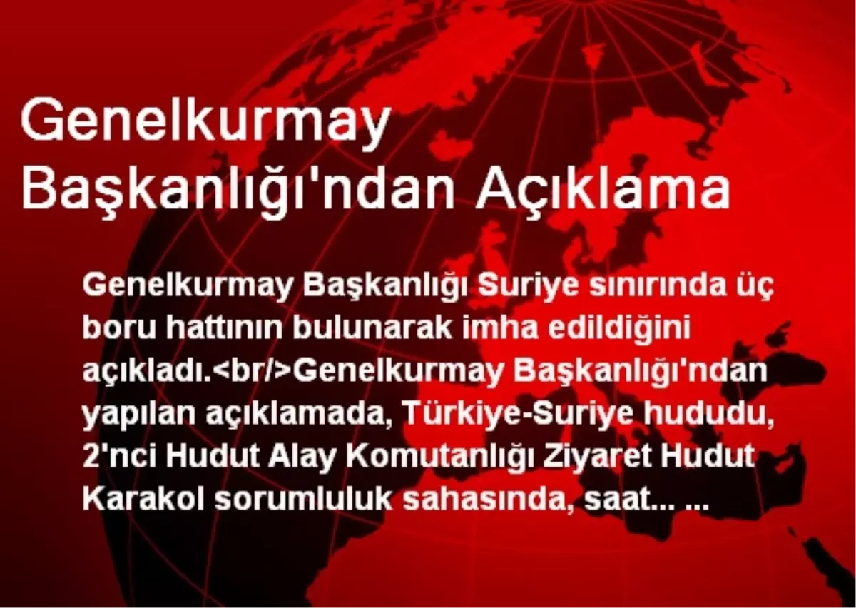 Genelkurmay Başkanlığı\'ndan Açıklama