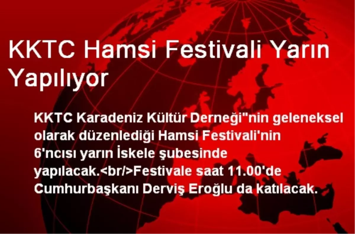 KKTC Hamsi Festivali Yarın Yapılıyor