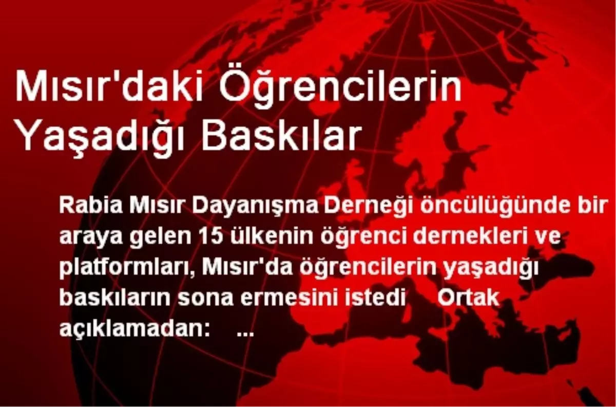 Mısır\'daki Öğrencilerin Yaşadığı Baskılar