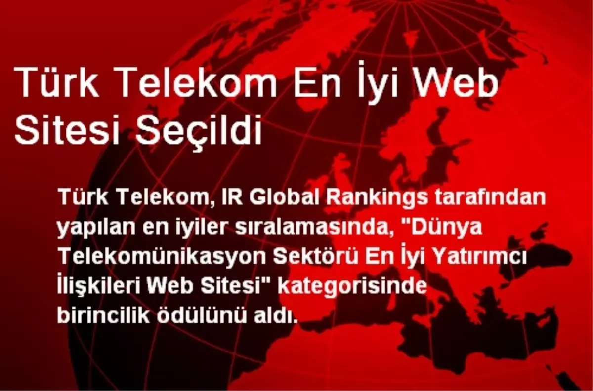 Türk Telekom, En İyi Web Sitesi Seçildi