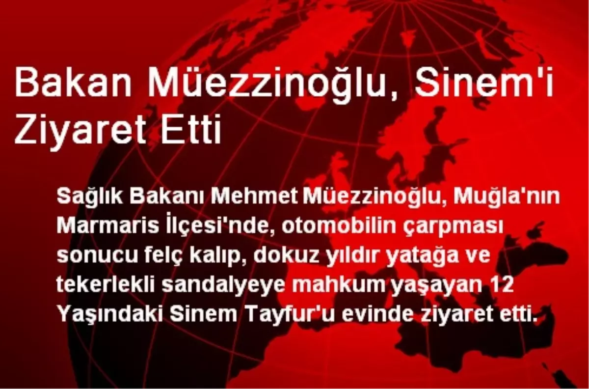 Bakan Müezzinoğlu\'ndan Anlamlı Ziyaret