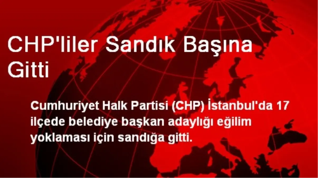 CHP\'liler Sandık Başına Gitti