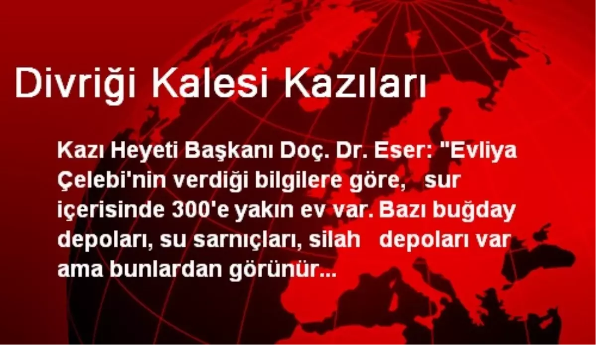 Divriği Kalesi Kazıları