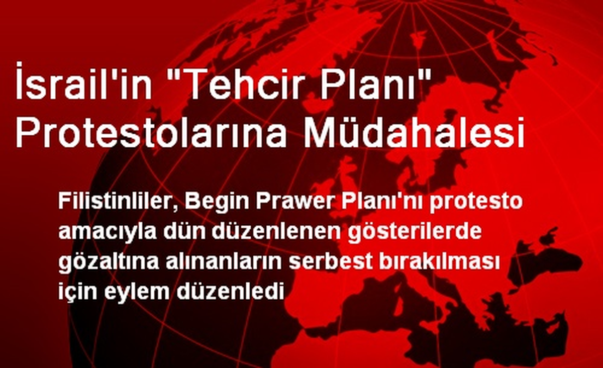 İsrail\'in "Tehcir Planı" Protestolarına Müdahalesi