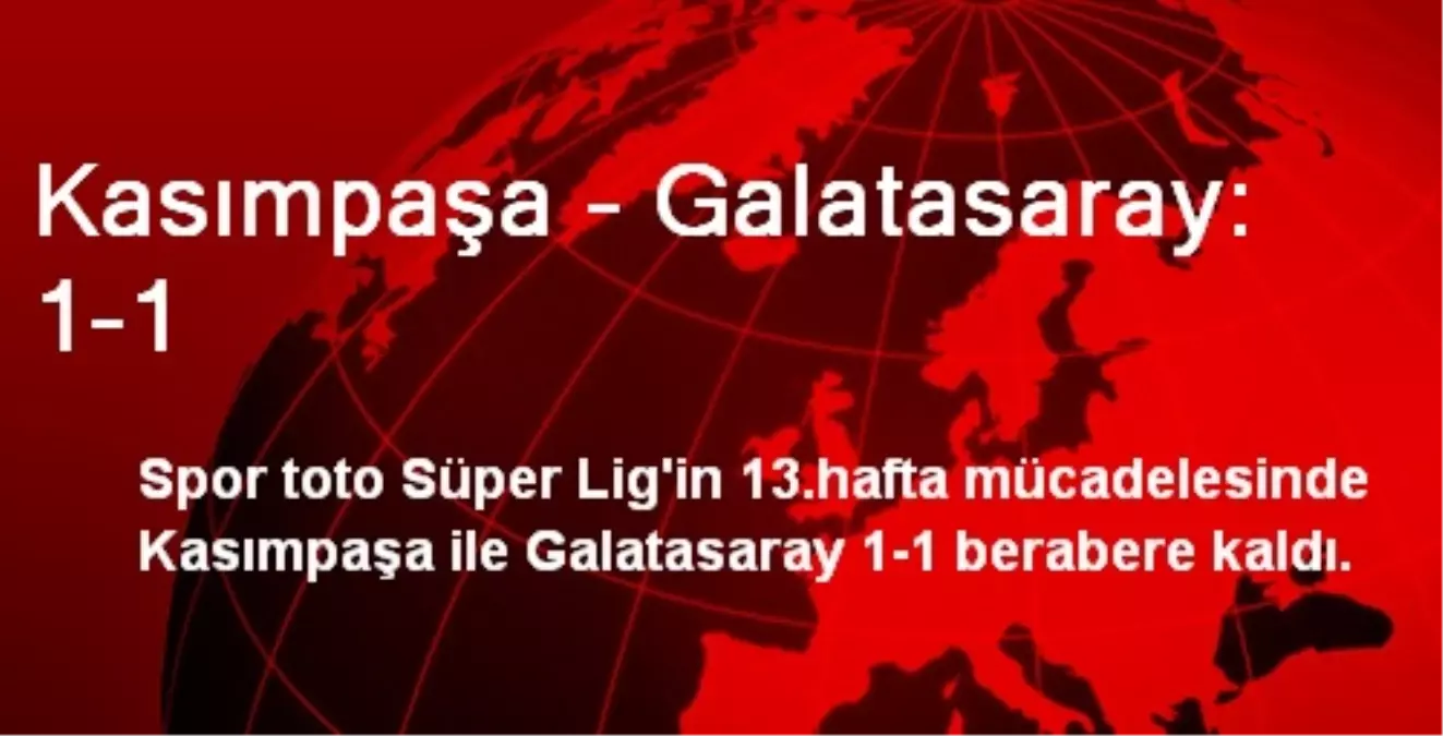 Kasımpaşa - Galatasaray: 1-1