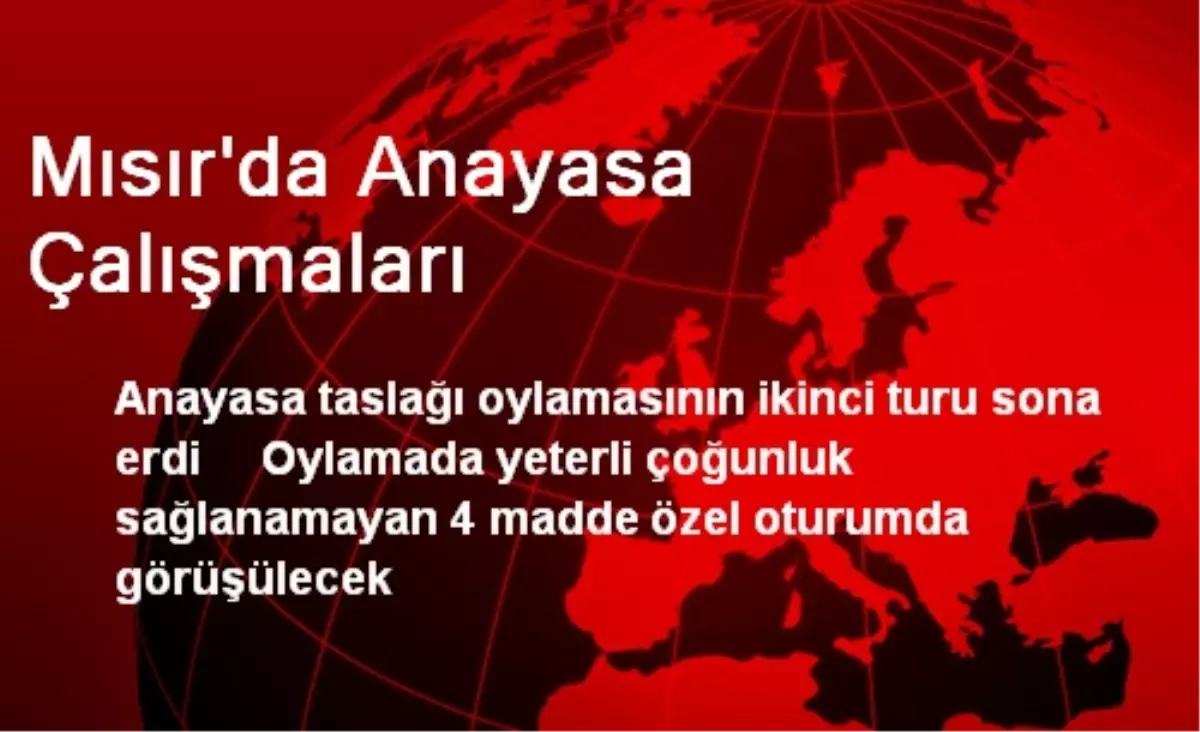 Mısır\'da Anayasa Çalışmaları