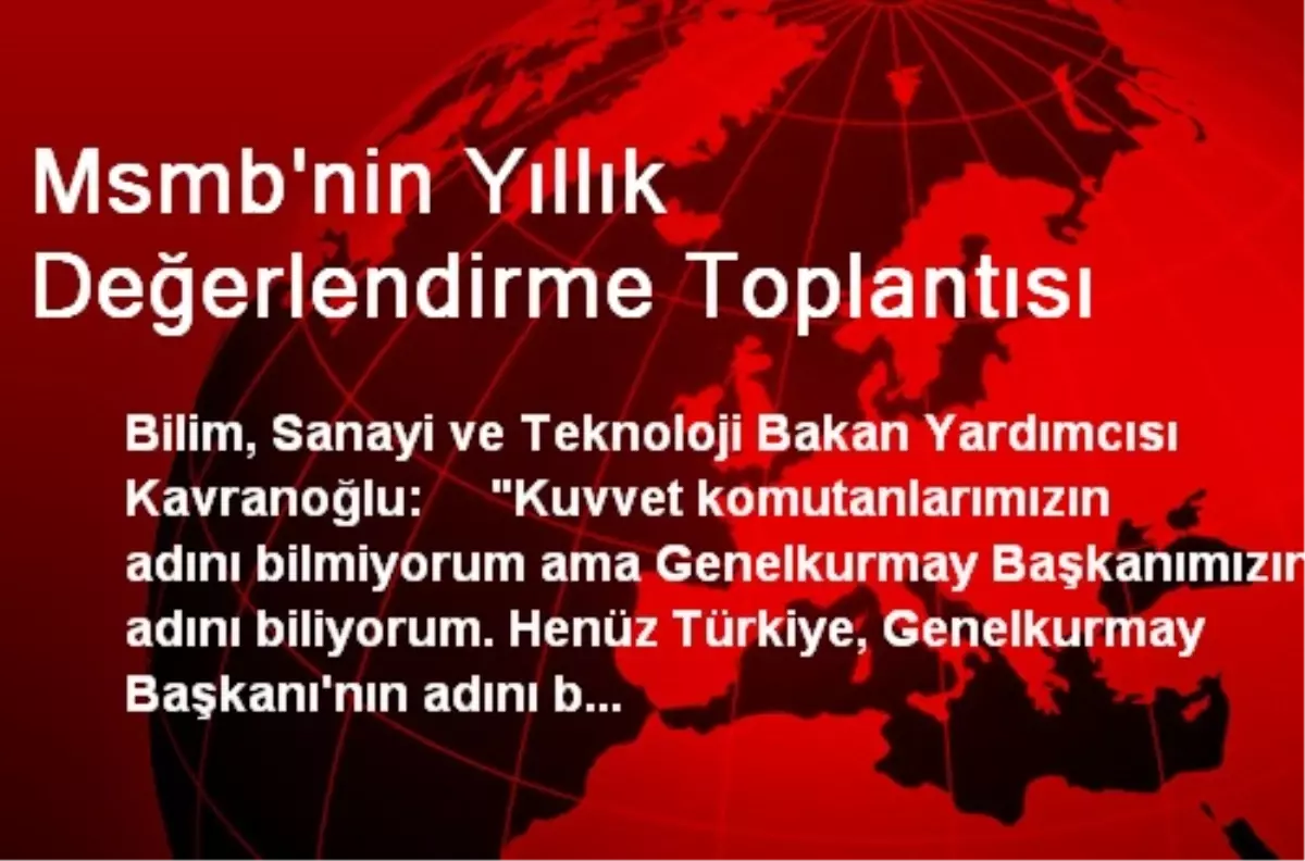 Msmb\'nin Yıllık Değerlendirme Toplantısı