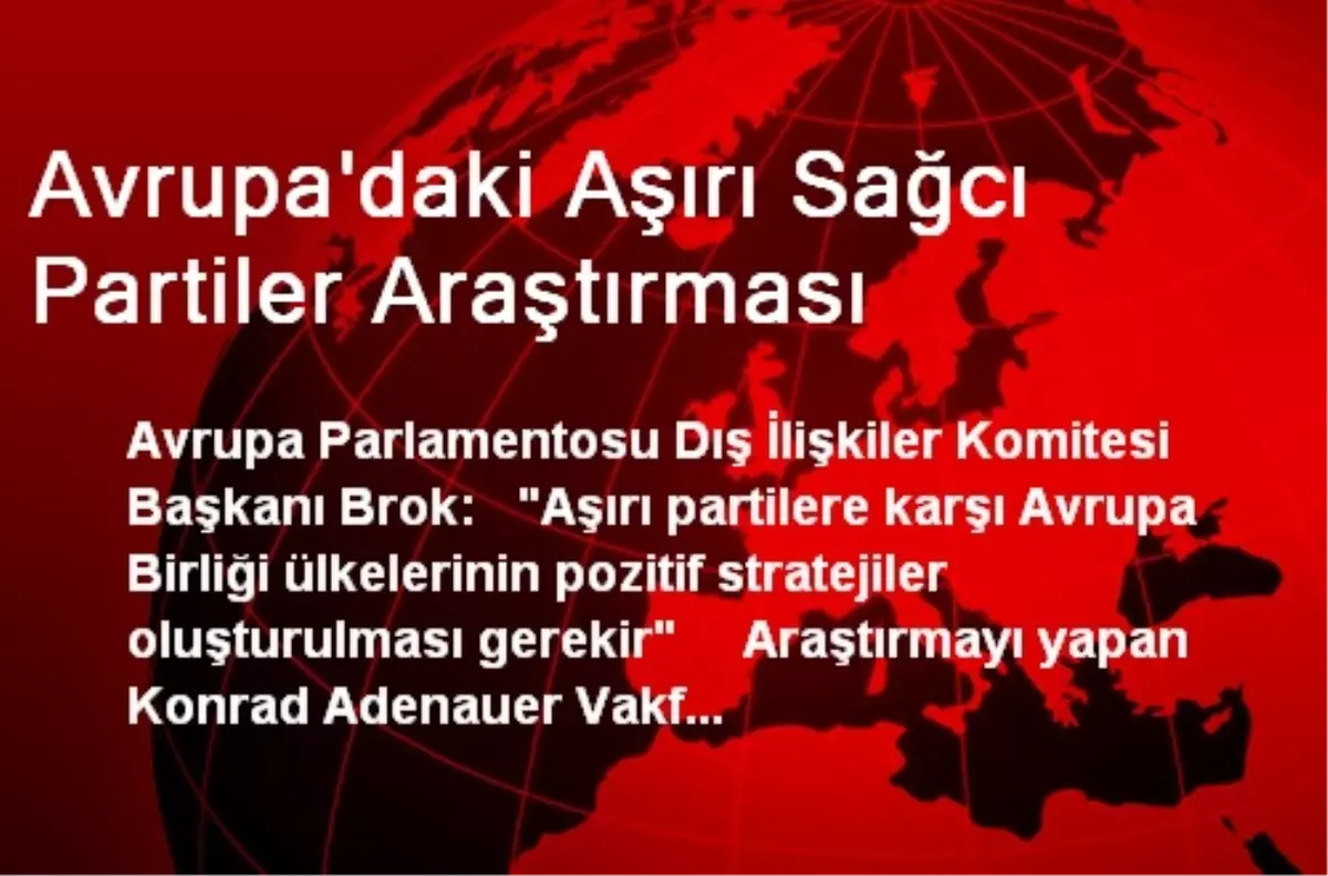 Avrupa\'daki Aşırı Sağcı Partiler Araştırması