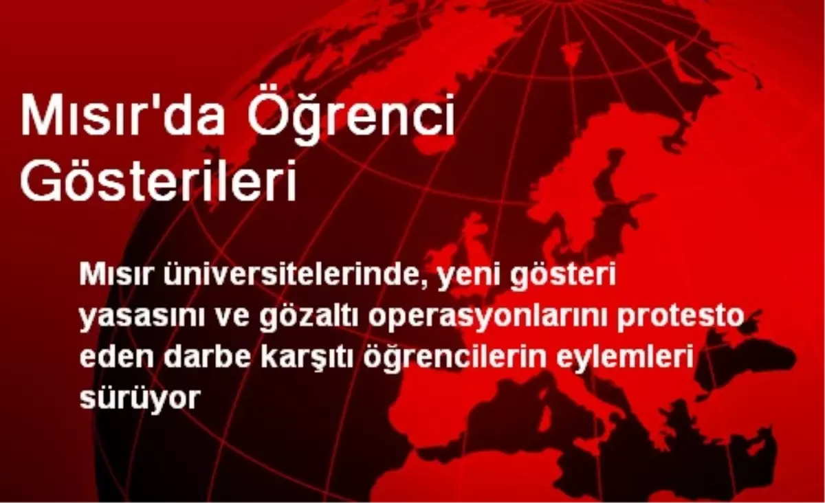 Mısır\'da Öğrenci Gösterileri