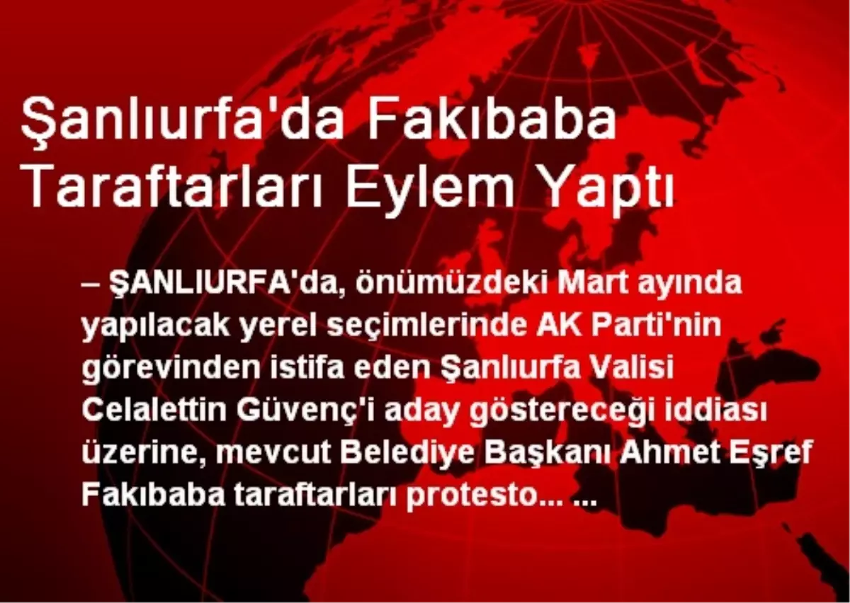 Şanlıurfa\'da Fakıbaba Taraftarları Eylem Yaptı