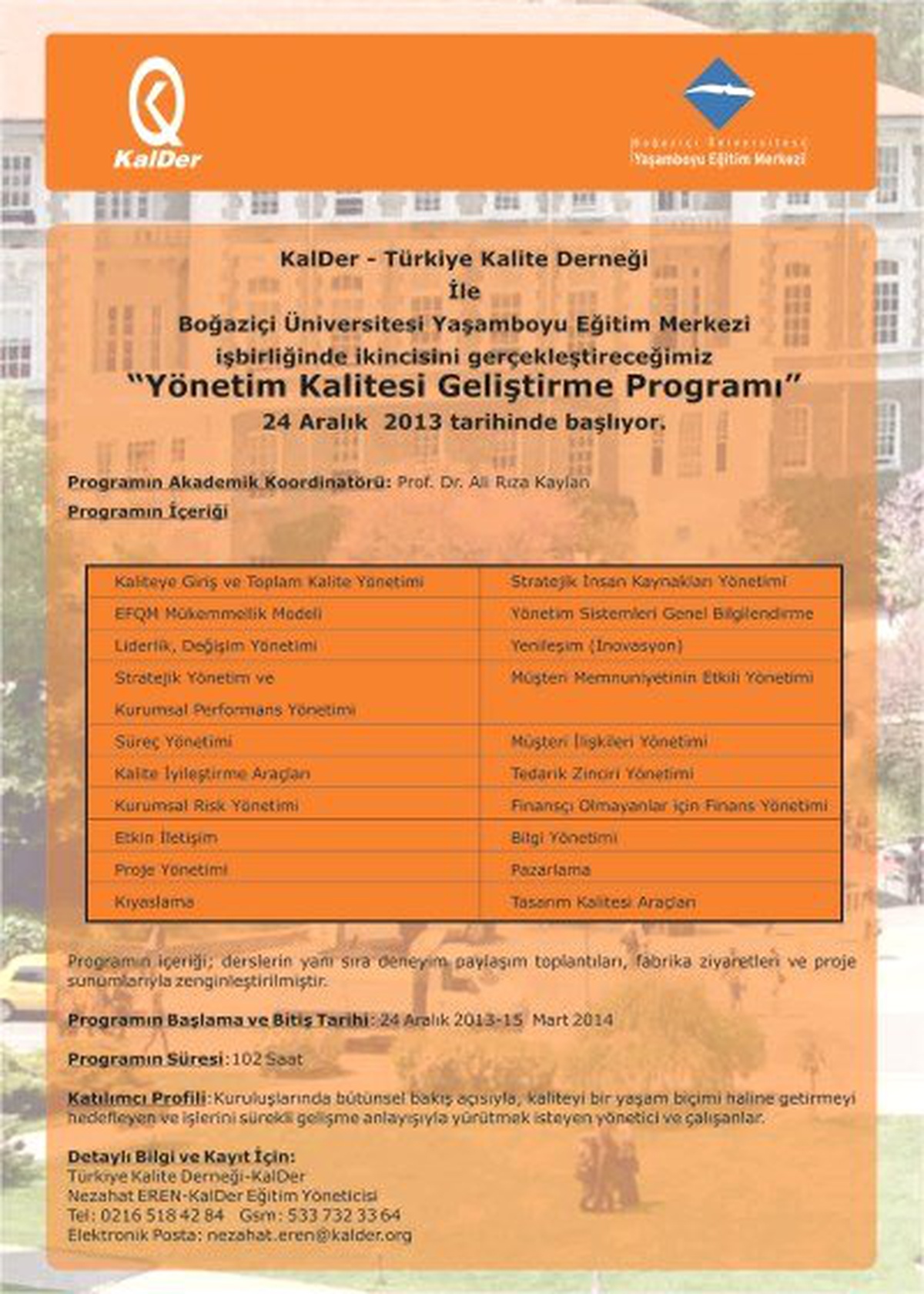 \'\'Yönetim Kalitesi Geliştirme\'\' Eğitimleri Başlıyor