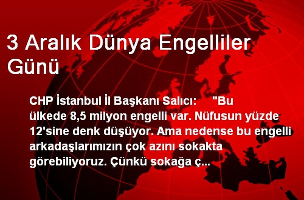 3 Aralık Dünya Engelliler Günü
