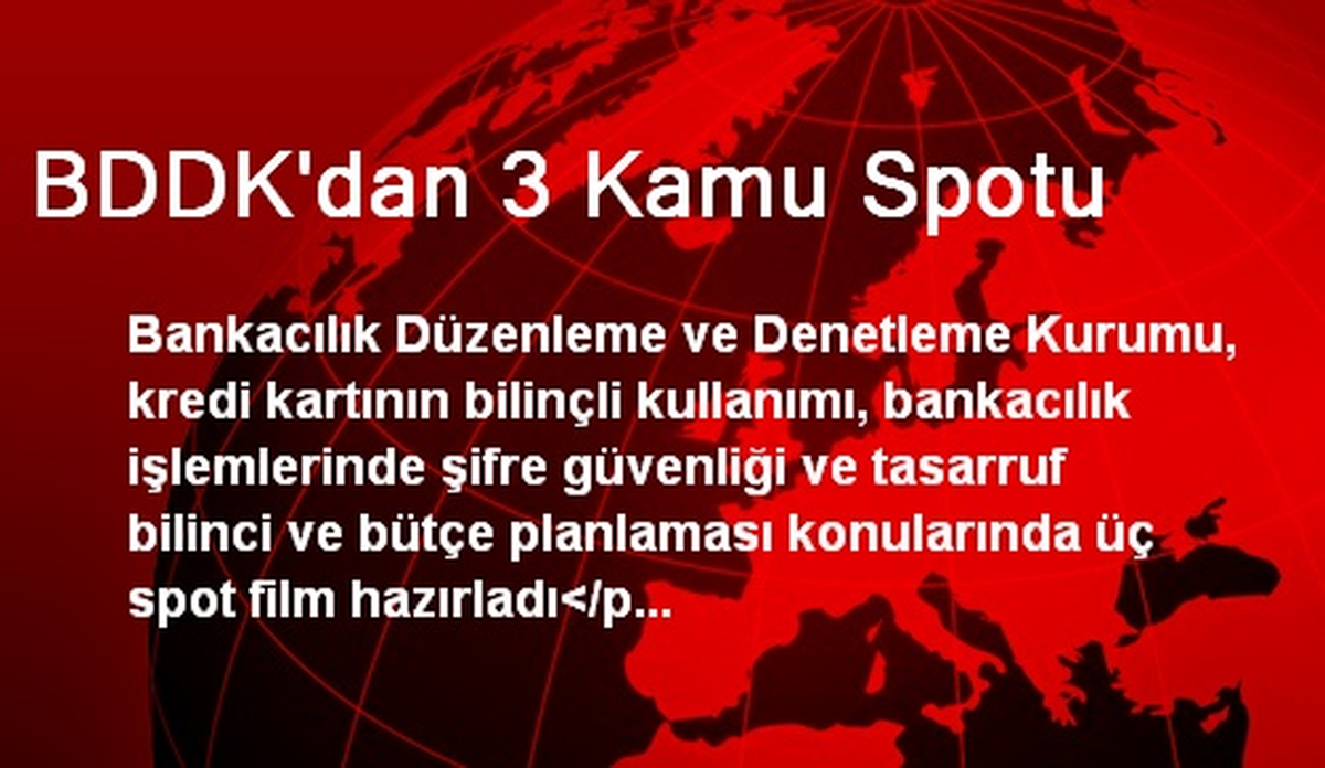 BDDK\'dan 3 Kamu Spotu